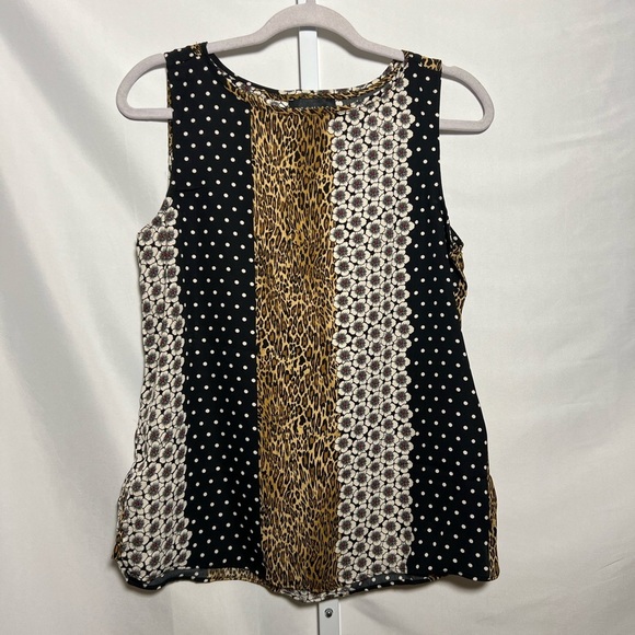Premise Women’s Multicolor Cheetah, Polkadot & Floral Sheer Top - Picture 1 of 5